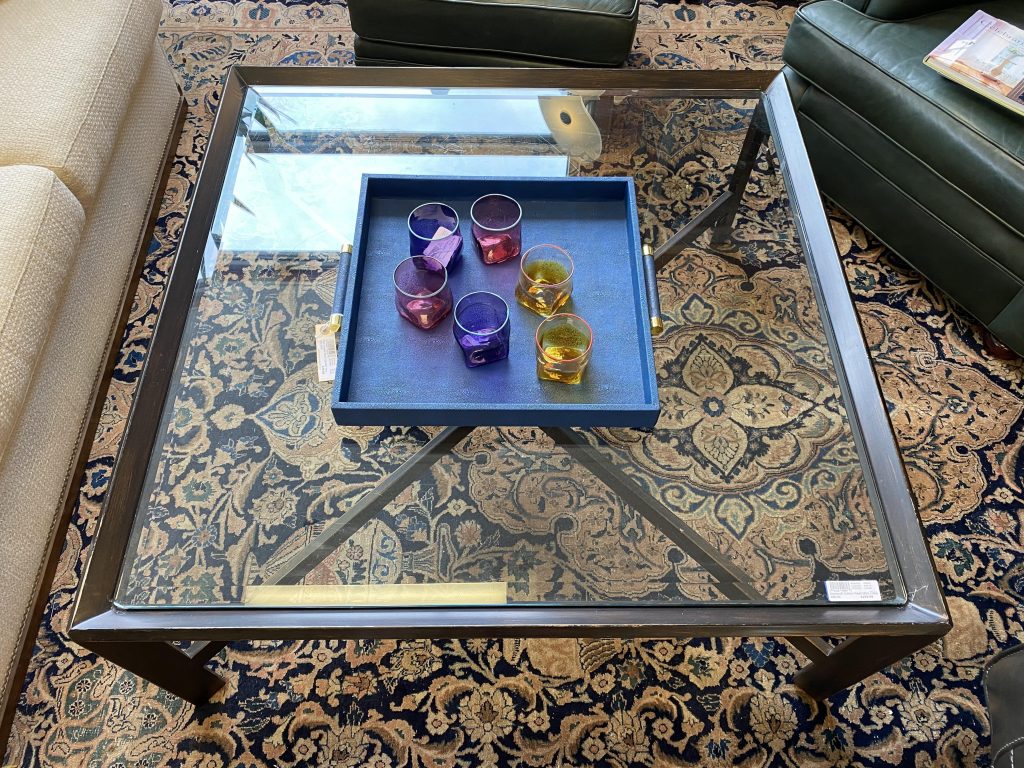 Custom Designer 43″ Square Glass Coffee Table Westside Furniture