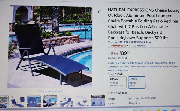 NEW Natural Expressions Outdoor Chaise Lounge Chair 