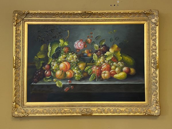Fine Art Still Life of Flowers & Fruit