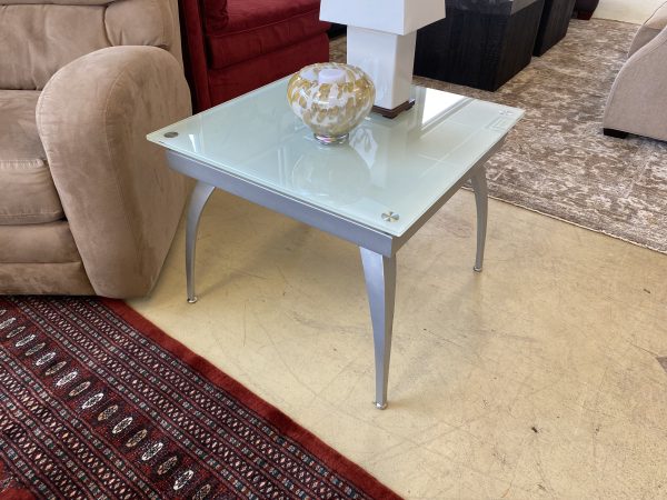 Floating Frosted Glass Contemporary Side Table
