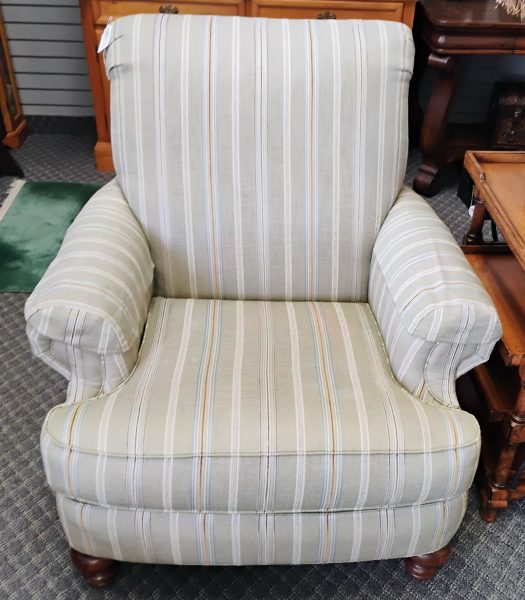 2- Custom Smith Brothers Scroll Back Arm Chairs Sold Separate