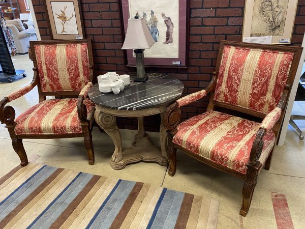 2 ~ Vintage Sherrill Carved Scrolled Armchairs ~ Sold Separately!