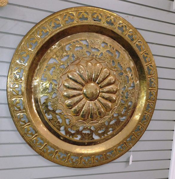 Custom India- Hand Tooled Solid Brass Medallion Wall Art 