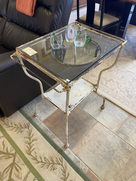 Vintage Repurposed Iron Wash Stand Table