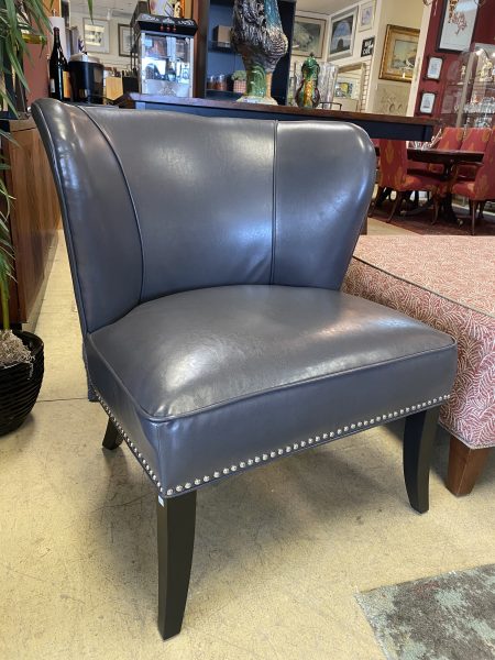 e & e Co. Grey Faux Leather Accent Chair