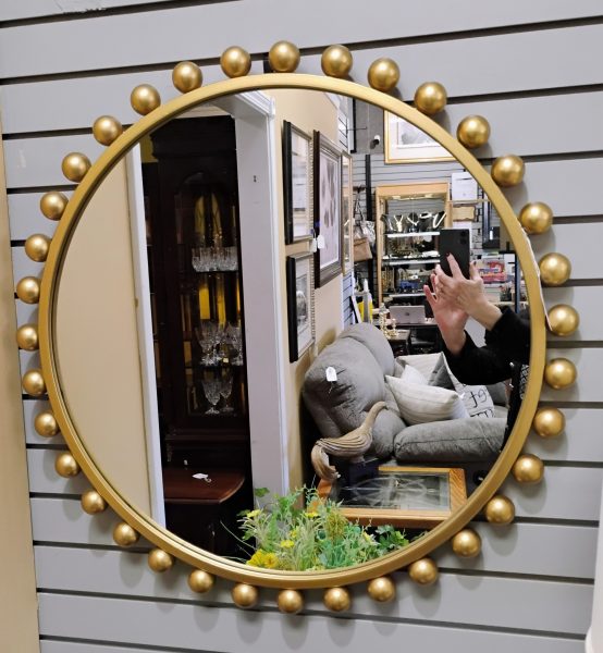 NEW INOSEEN Gold Beaded Framed Wall Mirror 