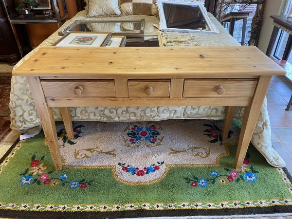 Antique Handmade Rustic Pine Console Table