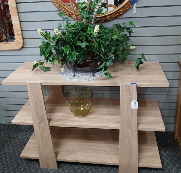 NEW By Stead Furn. 3 Tier Natural Wood Console 