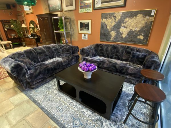 2 ~ Vintage Art Van Feather Patterned Velvet Cloud Sofas ~ Sold Separately!