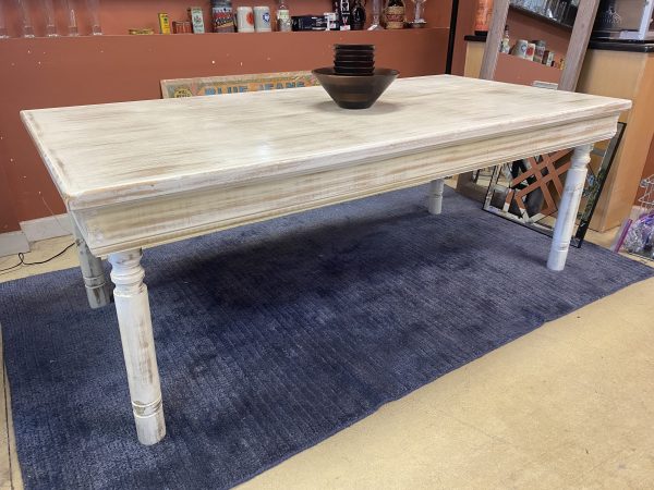 Custom Whitewashed Rustic Farm Dining Table