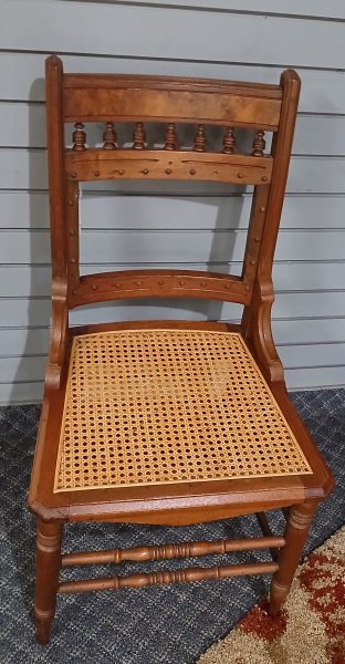 Vintage Eastlake Re-Caned Chair