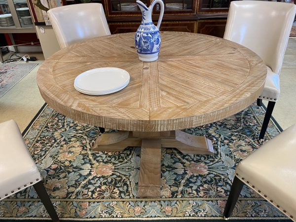 54″ Round Rustic Pedestal Dining Table