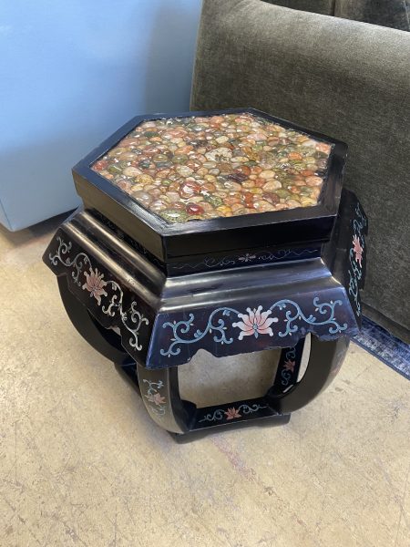 Unique Chinese Stool with Stone Top