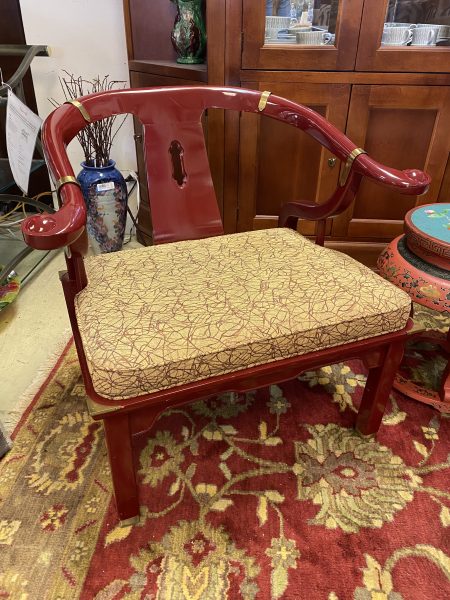 1970’s James Mont Style Oxblood Horseshoe Chair