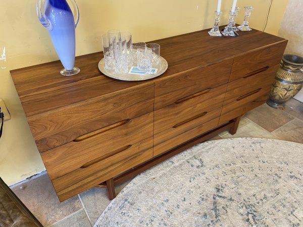 Professionally Refinished Mid Century Walnut Dresser (in the style of American Martinsville)