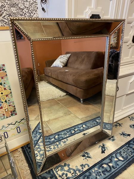 40″ x 30″ Restoration Hardware Silver Beaded Mirror