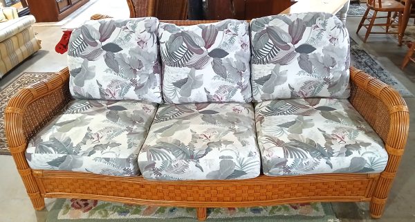 Braxton Culler Rattan/Wicker Sofa With Custom Cushions 