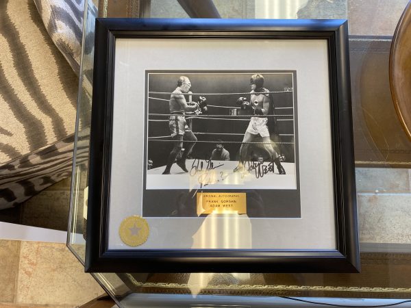 Original Autographed Boxing Photo Frank Gorsin (Riddler) & Adam West (Batman)