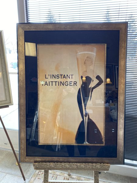 Vintage French L’Instant Taittinger Champagne Advertising Art