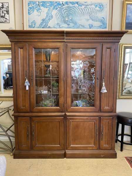 Set of 2 Hooker Furniture Lighted Display Cabinets