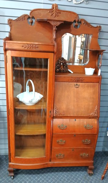 Antique Oak Secretary Cabinet