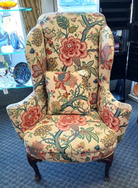 2-Custom High Back Upholstered Arm Chairs