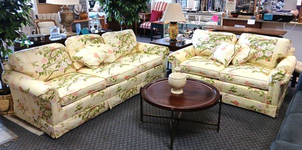Stanton-Cooper N.C. USA Upholstered Down Asian Style Sofa And Loveseat Sold Separate