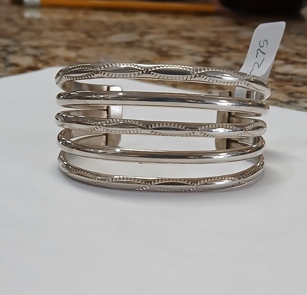 Silver 5 Banded Cuff 