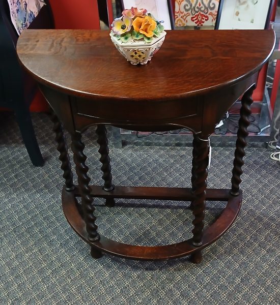 Antique Drop Leaf Table With Barley Twist Gated Legs 