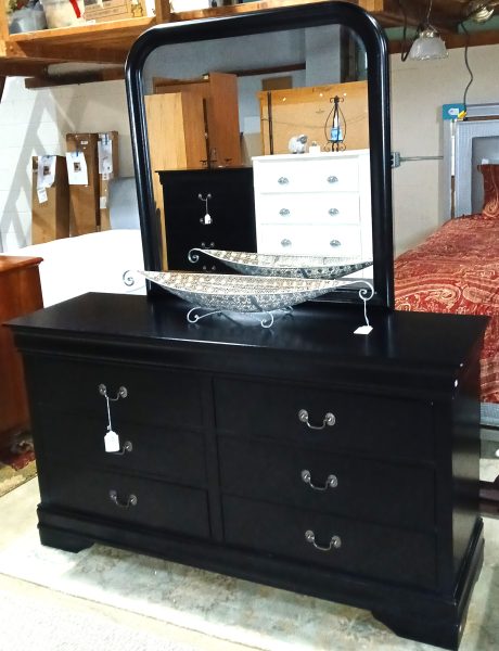 Favorite Designs Newer Full Black Dresser With Mirror 