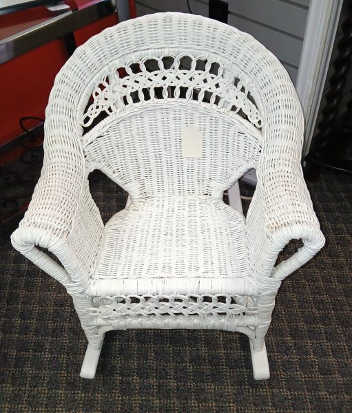 Children’s White Wicker Chair 