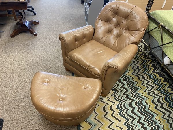 Bradington Leather Chair & Ottoman