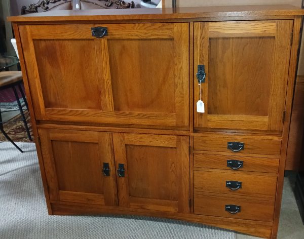 Thomasville Furniture Mission Oak Desk Armoire 