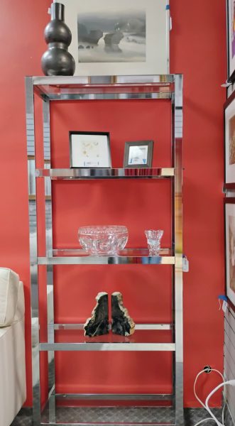 Mid Century Modern Mitchell & Gold-Bob Williams “Vienna” Chrome Etagere-Display