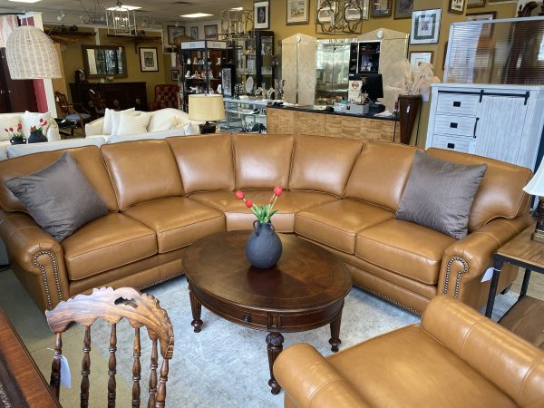 Smith Bros. Leather Conversation Sectional