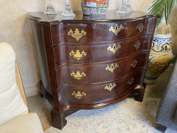 Antique Priests Furniture Flamed Mahogany Serpentine Chest/Server