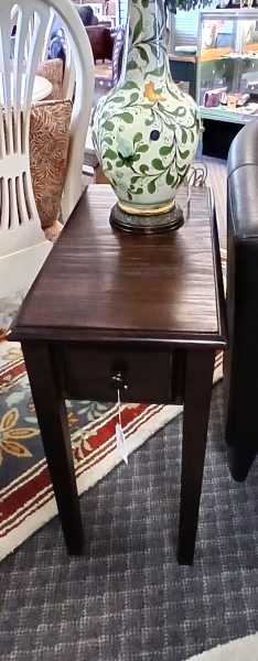 New Rustic Wood Accent Table With Electrical