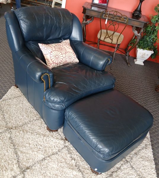 Hancock And Moore Leather Chair & Ottoman 