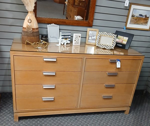 Mattson Modern -Mid Century Modern Full Dresser With Removable Glass Top 