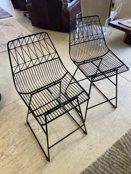 Set of 2 Dorel Geometric Powder-Coated Iron Counter Height Stools