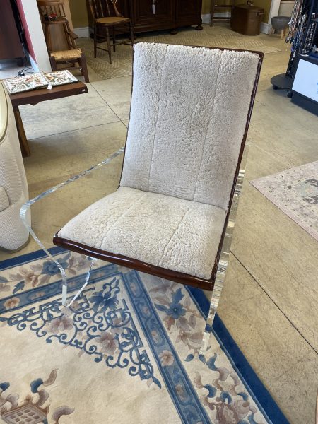 Rare Hancock & Moore Shearling & Lucite Infinity Chair