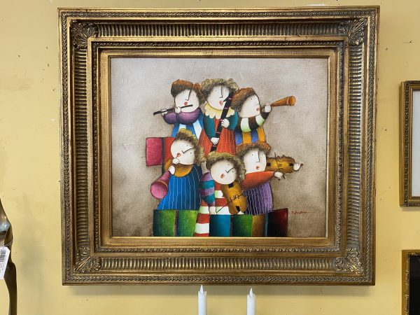 Joyce Roybal “Puffers” Oil on Canvas