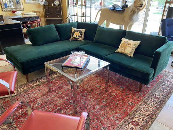Joybird Preston Royale Evergreen Velvet (Upgraded) 2 Piece Sectional (Left-Arm Facing)
