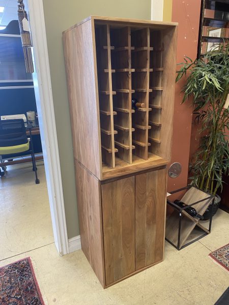 Wine Essentials Mango/Acacia Wood Wine Display Cabinet