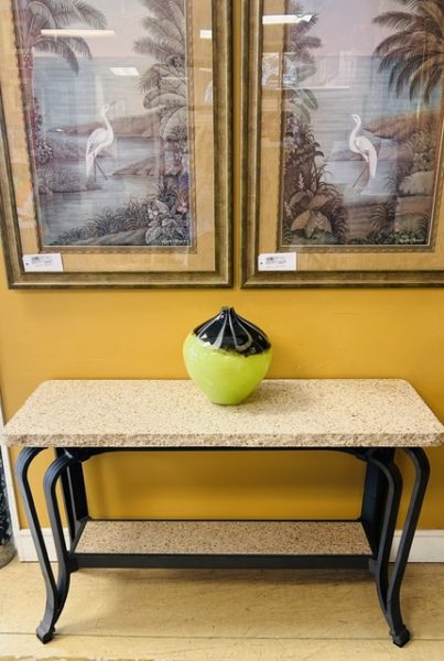 GRANITE & IRON CONSOLE TABLE