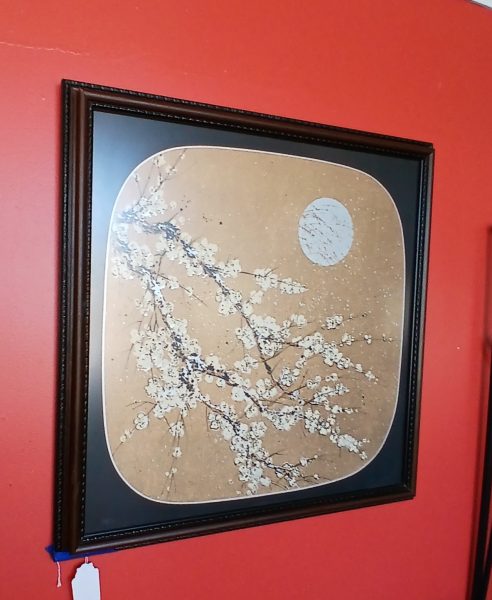 Japanese/Moon-Cherry Blossom Framed Signed Art