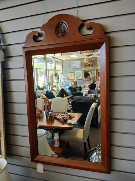 Vintage English Georgian Chippendale Beveled/Wooden Mirror 
