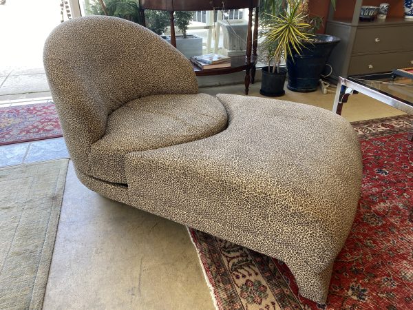 Whoa! Mid Century Carsons Cheetah Print Swivel Chaise