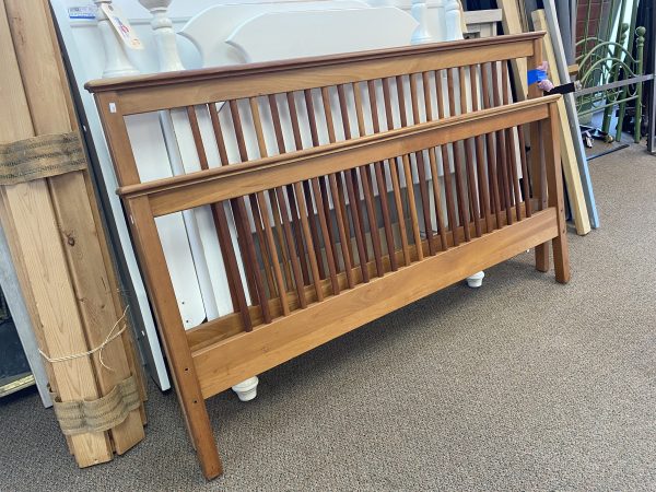 Vintage Solid Cherry Wood Queen Spindle Bed