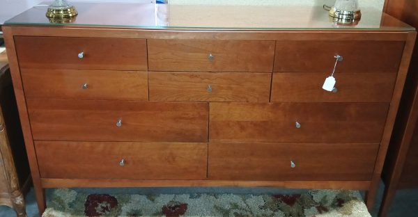 Shermag Canadian (The Florence Collection) Designed By Guy Boileau Full Dresser With Glass Top 